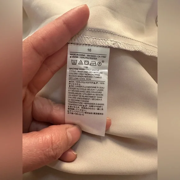 Banana Republic Cream Midi Skirt with Asymmetrical Slit size 16 - Picture 8 of 9